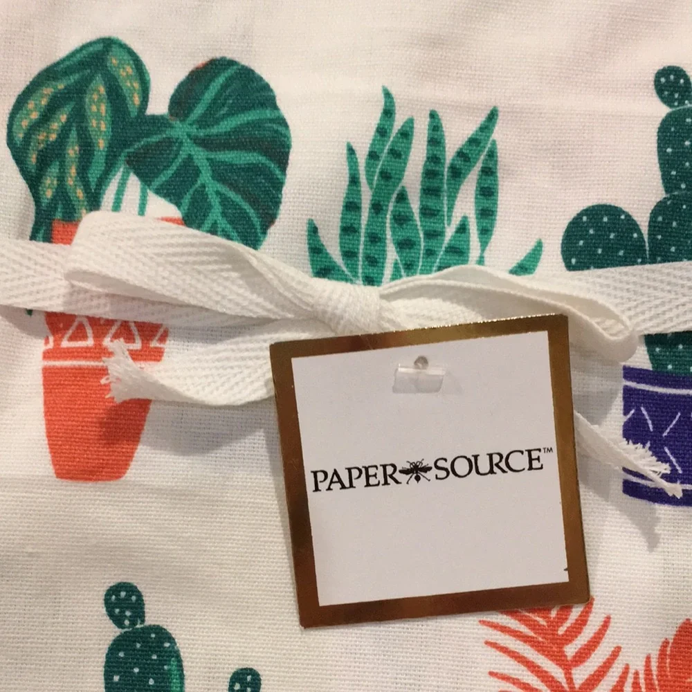 House Plant Designer Kitchen Tea Towel NWT Paper Source Cotton 20”x28”